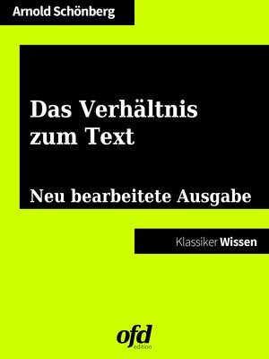 cover image of Das Verhältnis zum Text